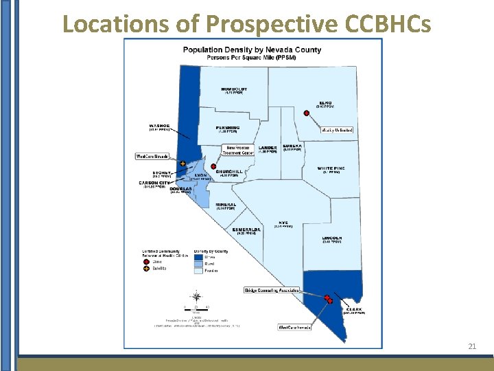 Locations of Prospective CCBHCs DHHS, DPBH - Nevada Certified Community Behavioral Health Clinics Prepared