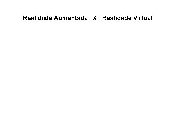 Realidade Aumentada X Realidade Virtual 