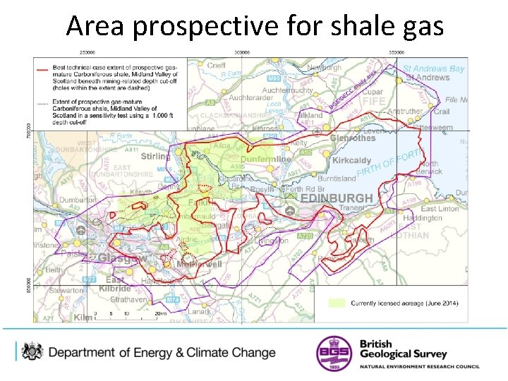 Area prospective for shale gas 