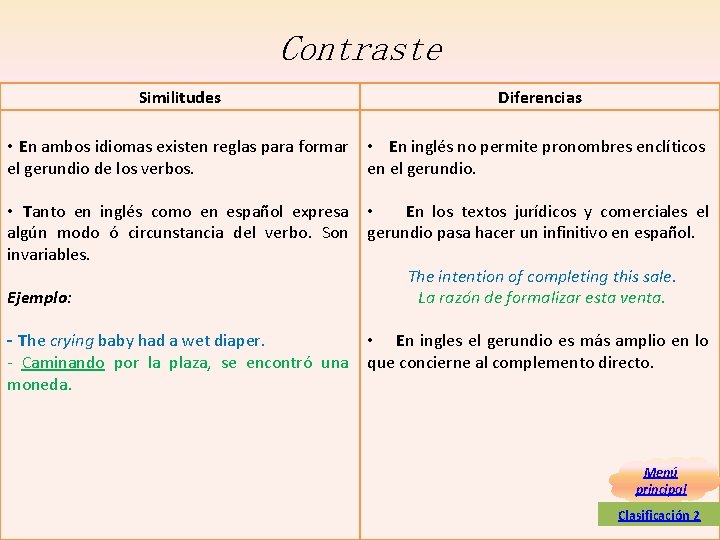 Contraste Similitudes Diferencias • En ambos idiomas existen reglas para formar • En inglés Contraste Similitudes Diferencias • En ambos idiomas existen reglas para formar • En inglés