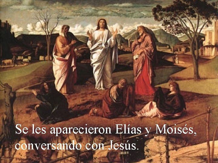 Se les aparecieron Elías y Moisés, conversando con Jesús. 