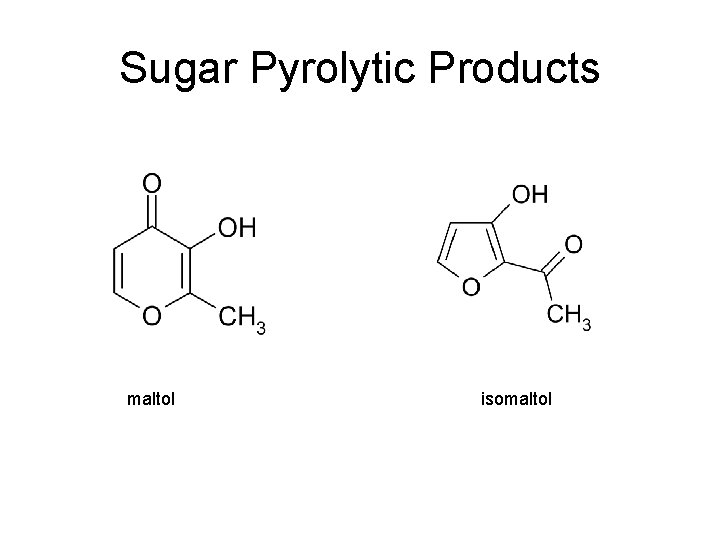 Sugar Pyrolytic Products maltol isomaltol 