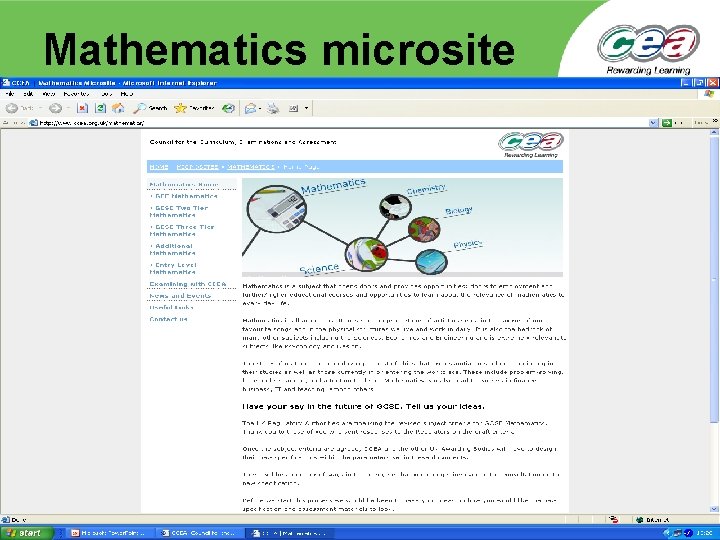Mathematics microsite 
