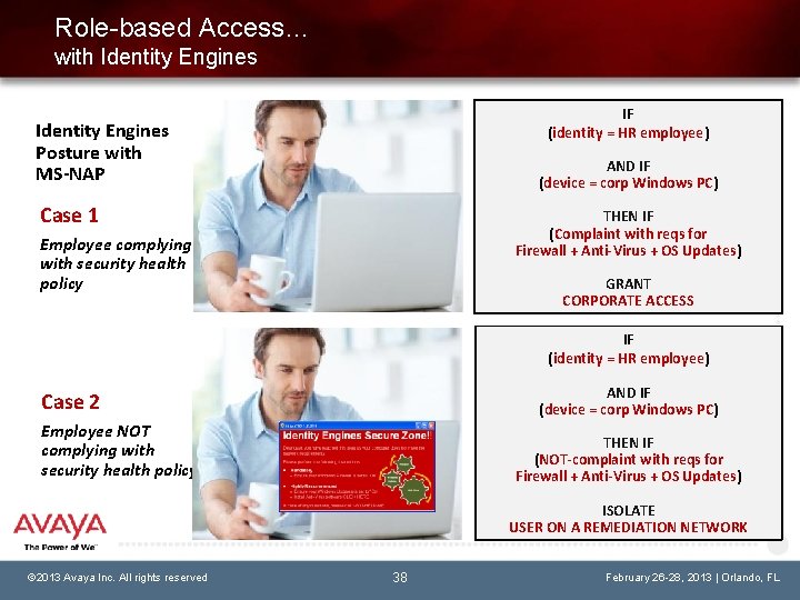Role-based Access… with Identity Engines IF (identity = HR employee) Identity Engines Posture with