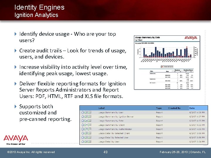 Identity Engines Ignition Analytics Identify device usage - Who are your top users? Create