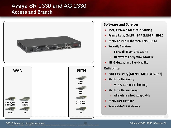 Avaya SR 2330 and AG 2330 Access and Branch Software and Services IPv 4,