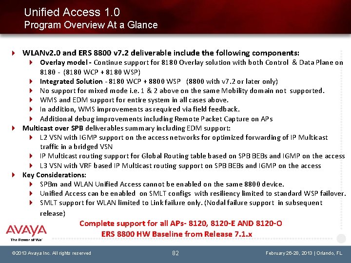 Unified Access 1. 0 Program Overview At a Glance WLANv 2. 0 and ERS