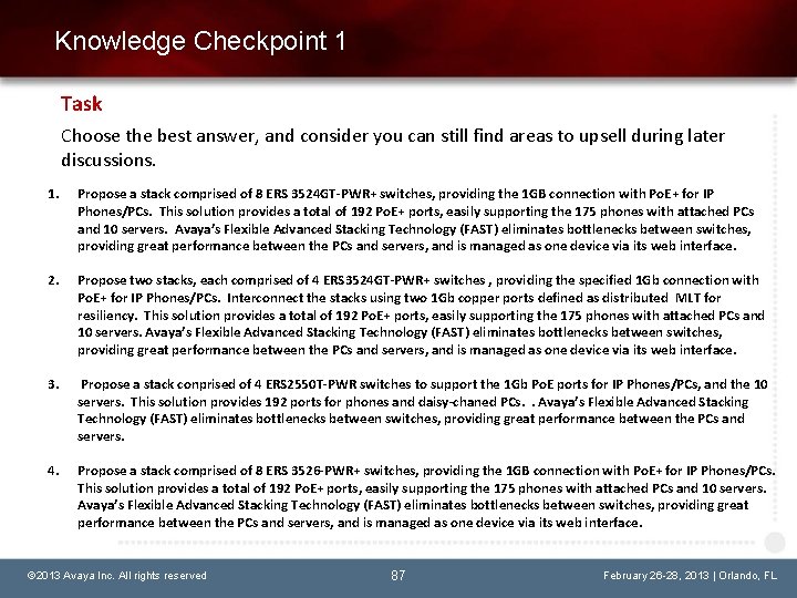 Knowledge Checkpoint 1 Task Choose the best answer, and consider you can still find