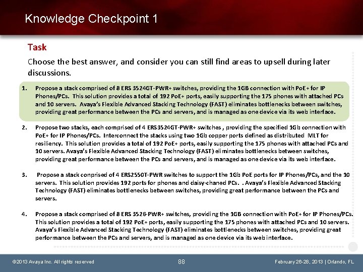 Knowledge Checkpoint 1 Task Choose the best answer, and consider you can still find