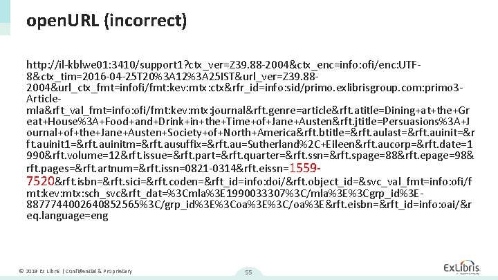open. URL (incorrect) http: //il-kblwe 01: 3410/support 1? ctx_ver=Z 39. 88 -2004&ctx_enc=info: ofi/enc: UTF