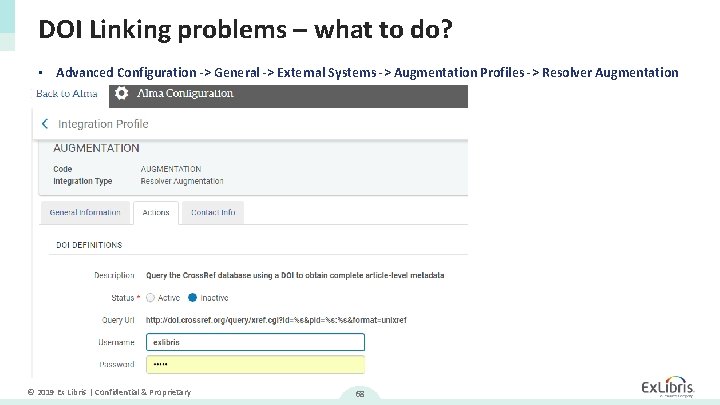 DOI Linking problems – what to do? • Advanced Configuration -> General -> External