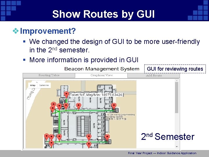 Show Routes by GUI v Improvement? § We changed the design of GUI to