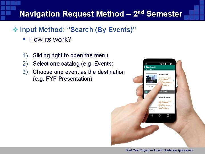 Navigation Request Method – 2 nd Semester v Input Method: “Search (By Events)” §