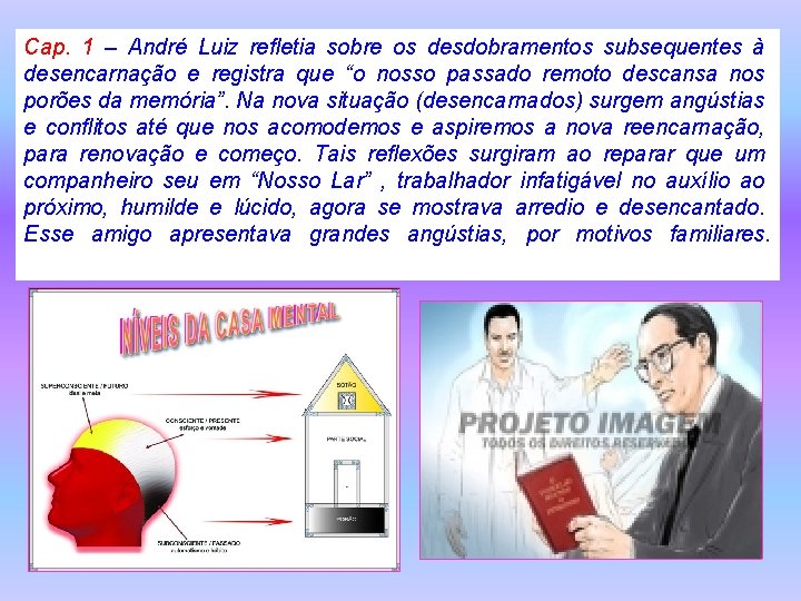 Cap. 1 – André Luiz refletia sobre os desdobramentos subsequentes à desencarnação e registra