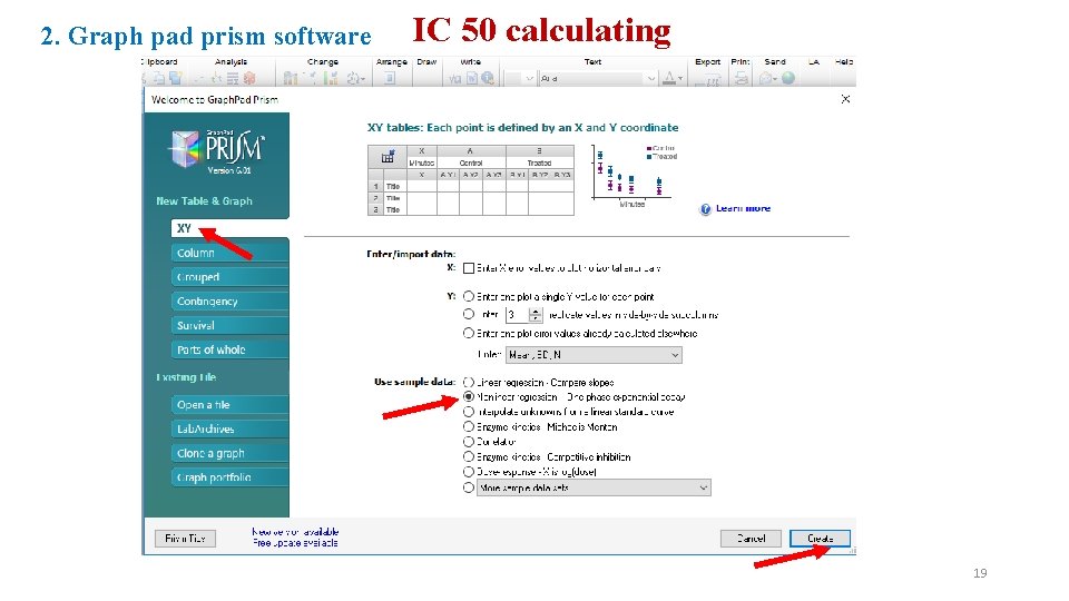 2. Graph pad prism software IC 50 calculating 19 