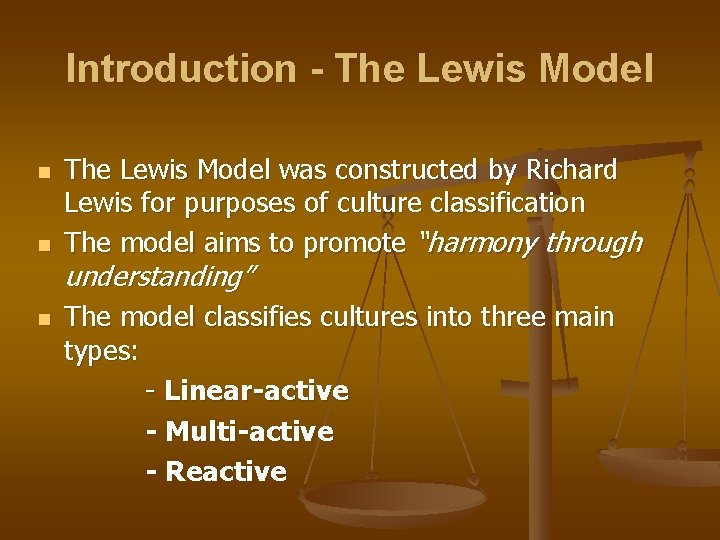 Introduction - The Lewis Model n n n The Lewis Model was constructed by