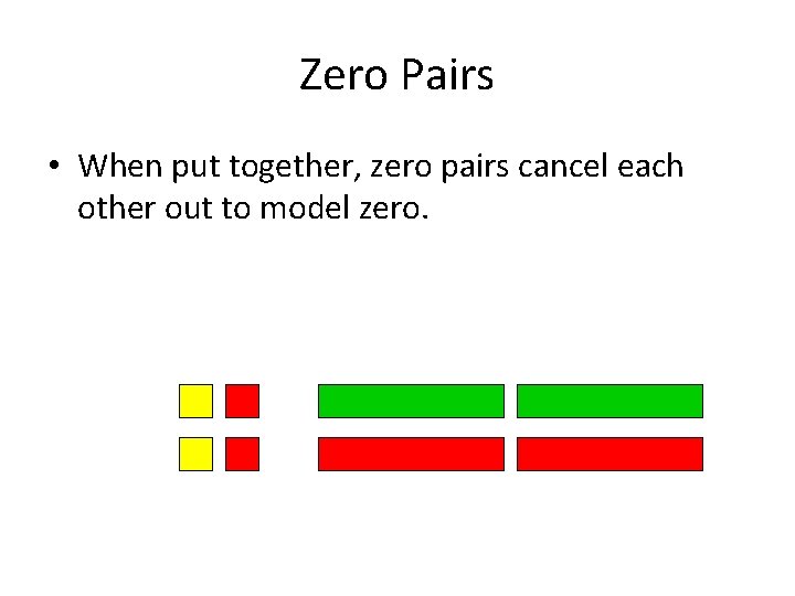 Zero Pairs • When put together, zero pairs cancel each other out to model