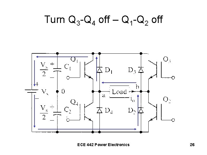Turn Q 3 -Q 4 off – Q 1 -Q 2 off ECE 442