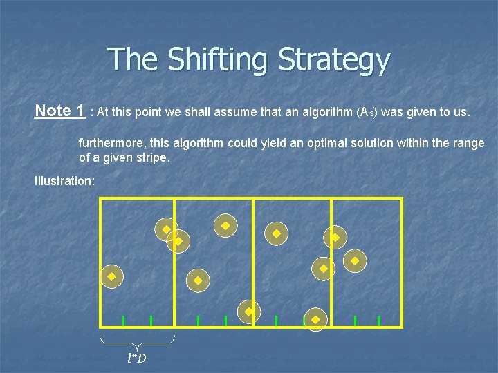 The Shifting Strategy Note 1 : At this point we shall assume that an