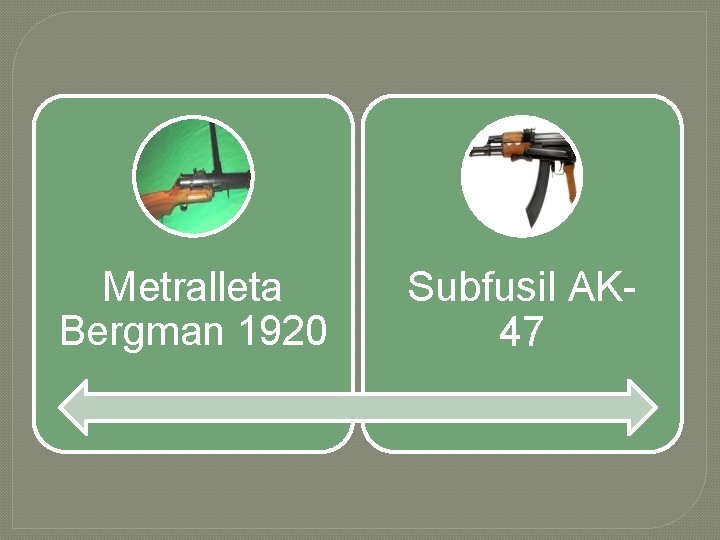 Metralleta Bergman 1920 Subfusil AK 47 