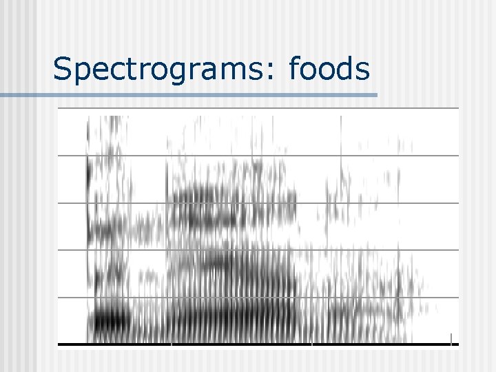 Spectrograms: foods 