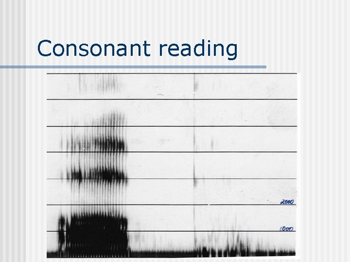 Consonant reading 