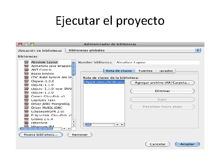 Ejecutar el proyecto 