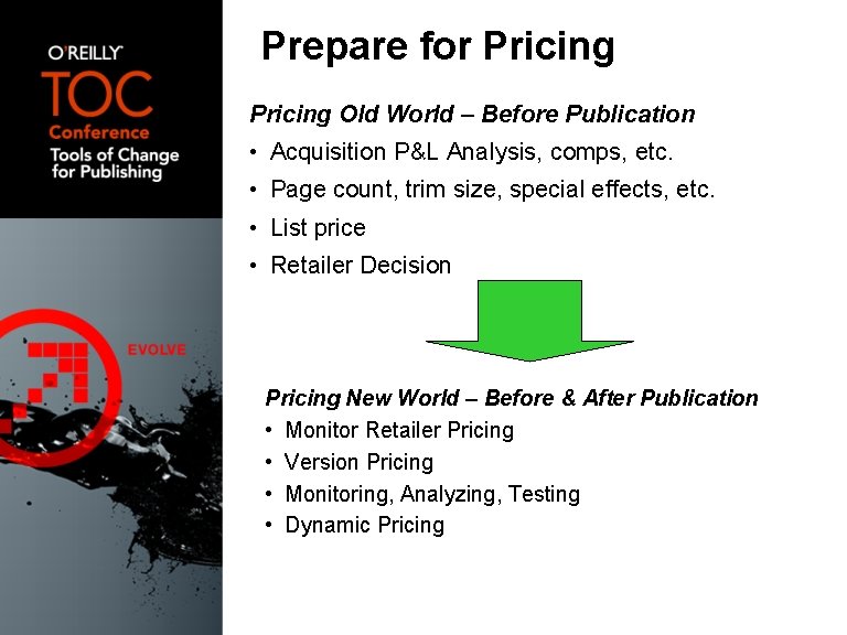 Prepare for Pricing Old World – Before Publication • Acquisition P&L Analysis, comps, etc.