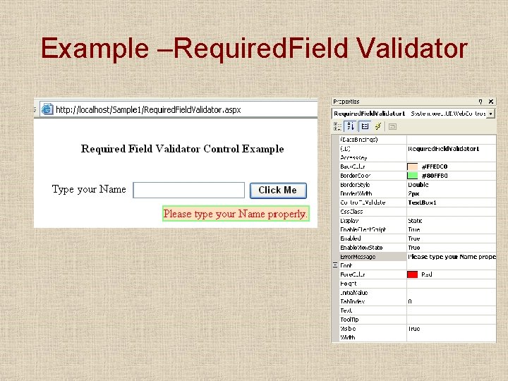 Example –Required. Field Validator 