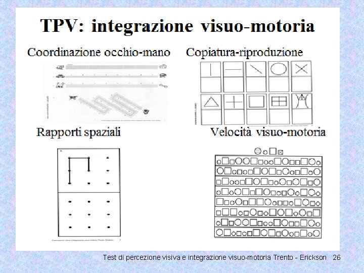 Test di percezione visiva e integrazione visuo-motoria Trento - Erickson 26 