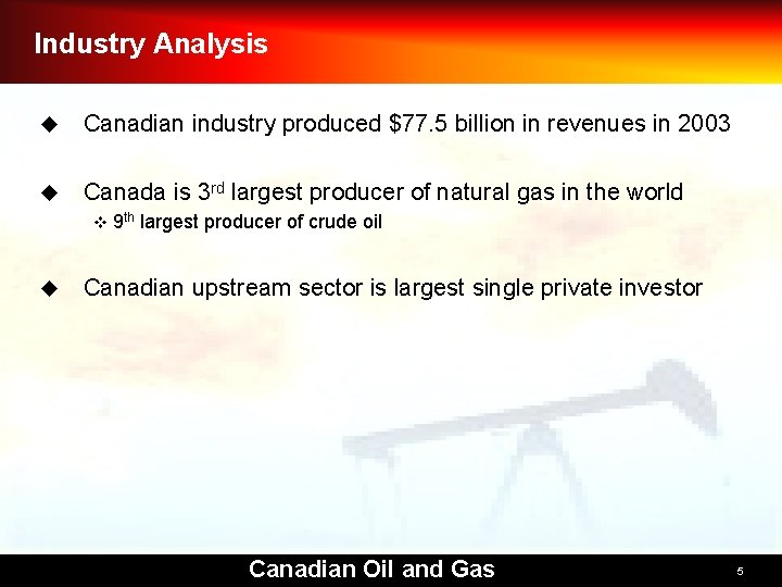Industry Analysis u Canadian industry produced $77. 5 billion in revenues in 2003 u Industry Analysis u Canadian industry produced $77. 5 billion in revenues in 2003 u