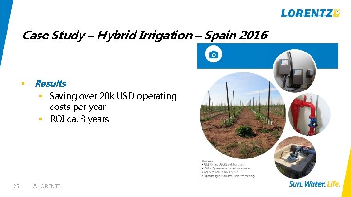 Case Study – Hybrid Irrigation – Spain 2016 § Results § Saving over 20