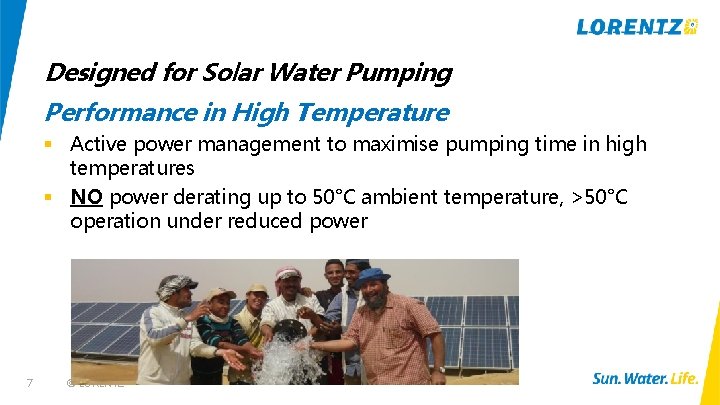 Designed for Solar Water Pumping Performance in High Temperature § Active power management to
