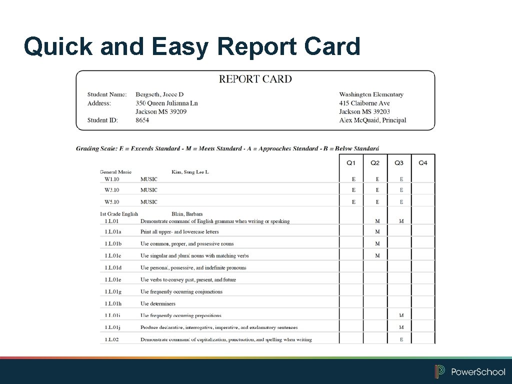Quick and Easy Report Card 