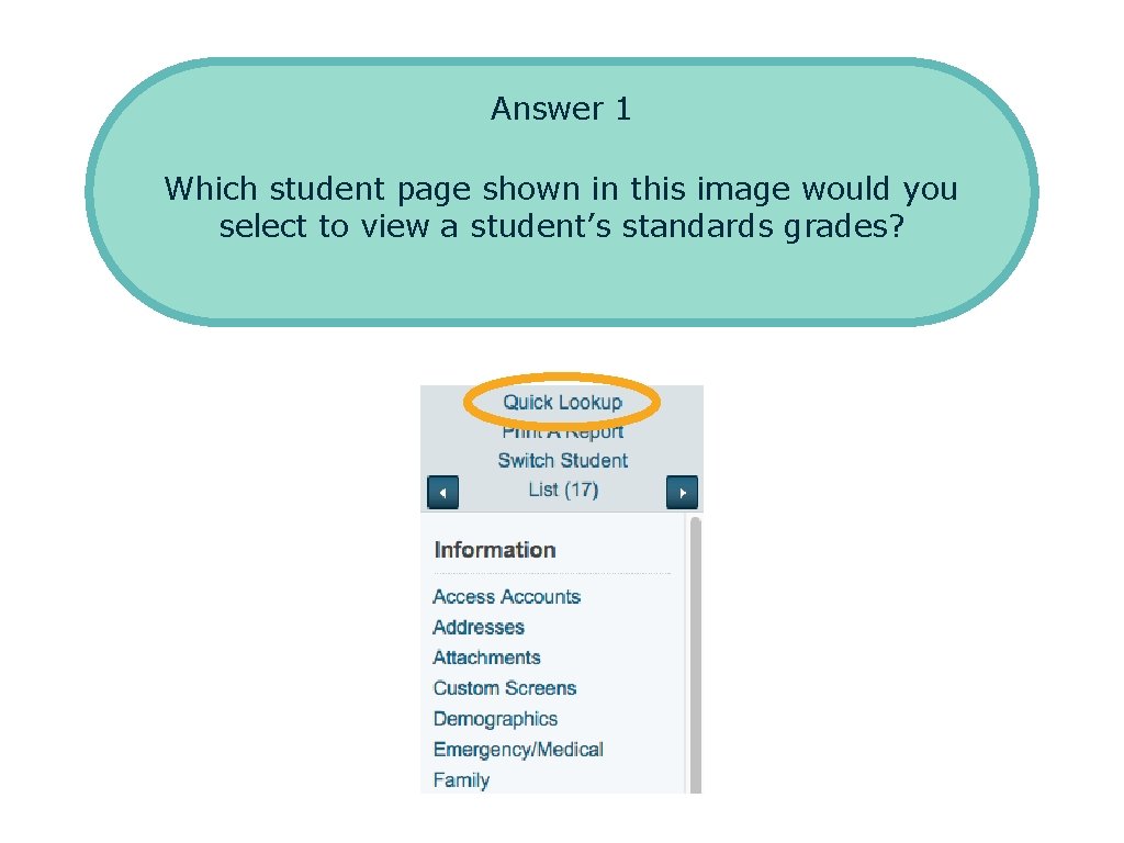 Answer 1 Which student page shown in this image would you select to view