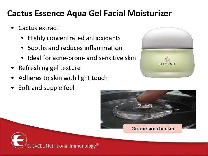 Cactus Essence Aqua Gel Facial Moisturizer • Cactus extract • Highly concentrated antioxidants •
