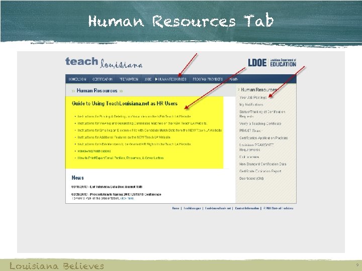 Human Resources Tab Louisiana Believes 9 