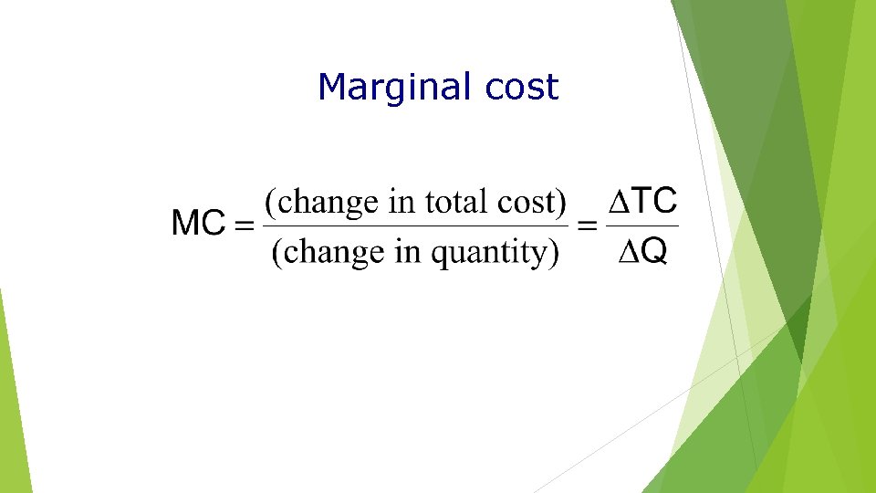 Marginal cost 
