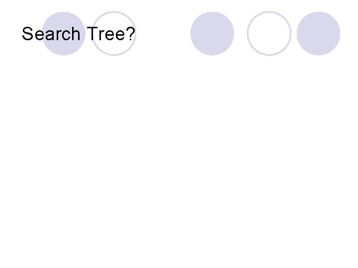 Search Tree? 