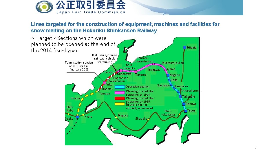 Lines targeted for the construction of equipment, machines and facilities for snow melting on