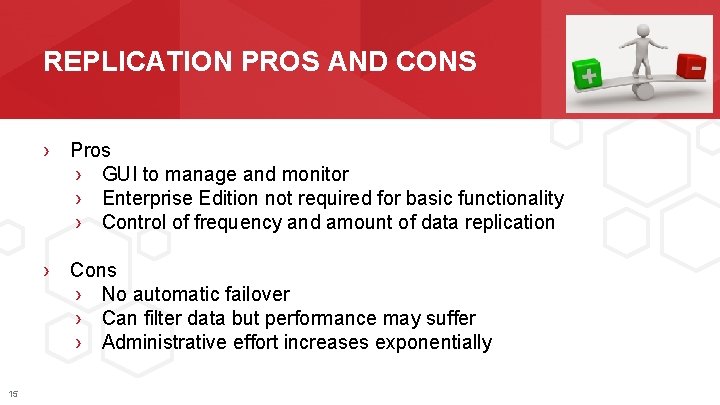 REPLICATION PROS AND CONS › Pros › GUI to manage and monitor › Enterprise