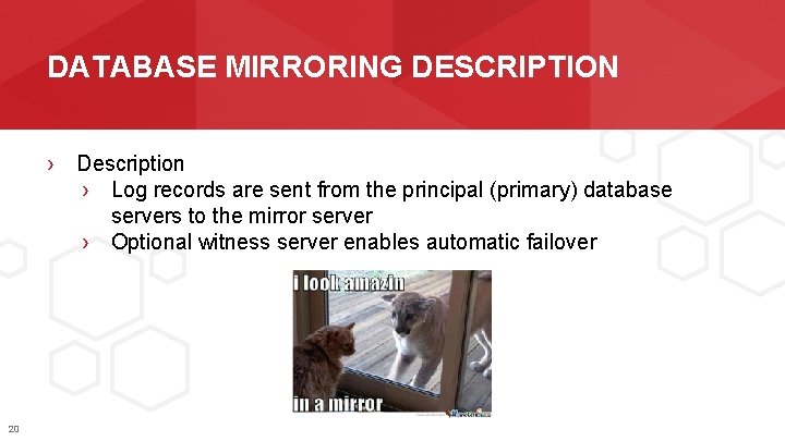 DATABASE MIRRORING DESCRIPTION › Description › Log records are sent from the principal (primary)