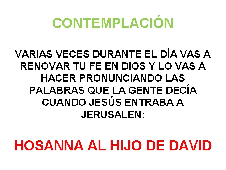 CONTEMPLACIÓN VARIAS VECES DURANTE EL DÍA VAS A RENOVAR TU FE EN DIOS Y