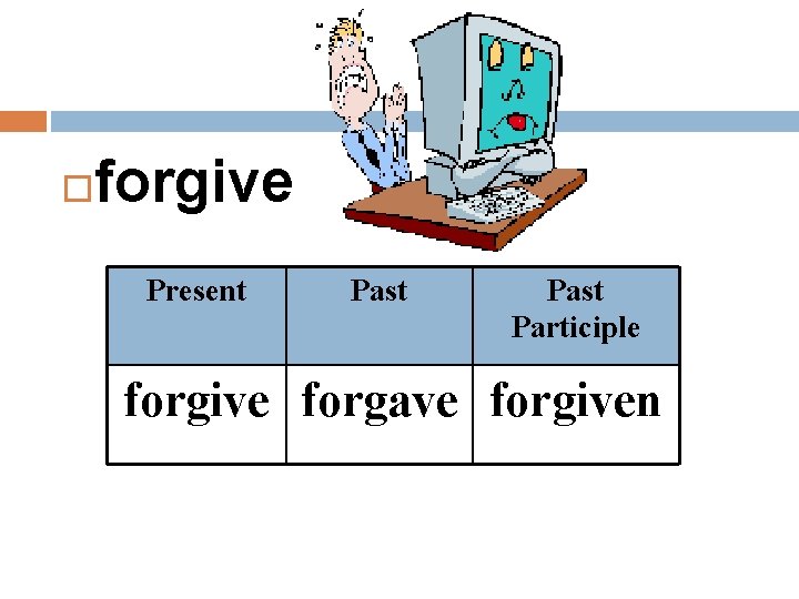  forgive Present Past Participle forgive forgave forgiven 