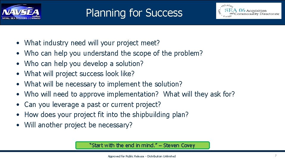 Planning for Success • • • What industry need will your project meet? Who