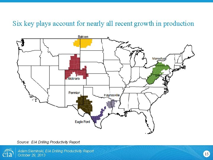 Six key plays account for nearly all recent growth in production Source: EIA Drilling