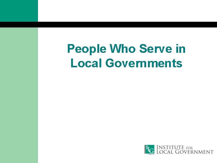 People Who Serve in Local Governments 