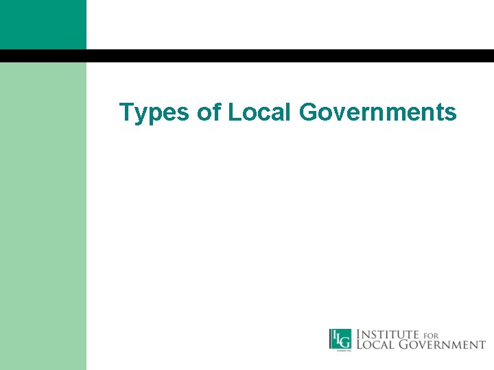 Types of Local Governments 