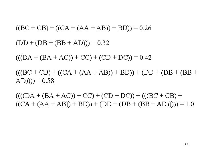 ((BC + CB) + ((CA + (AA + AB)) + BD)) = 0. 26