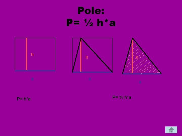 Pole: P= ½ h*a h a P= h*a h h a a P= ½